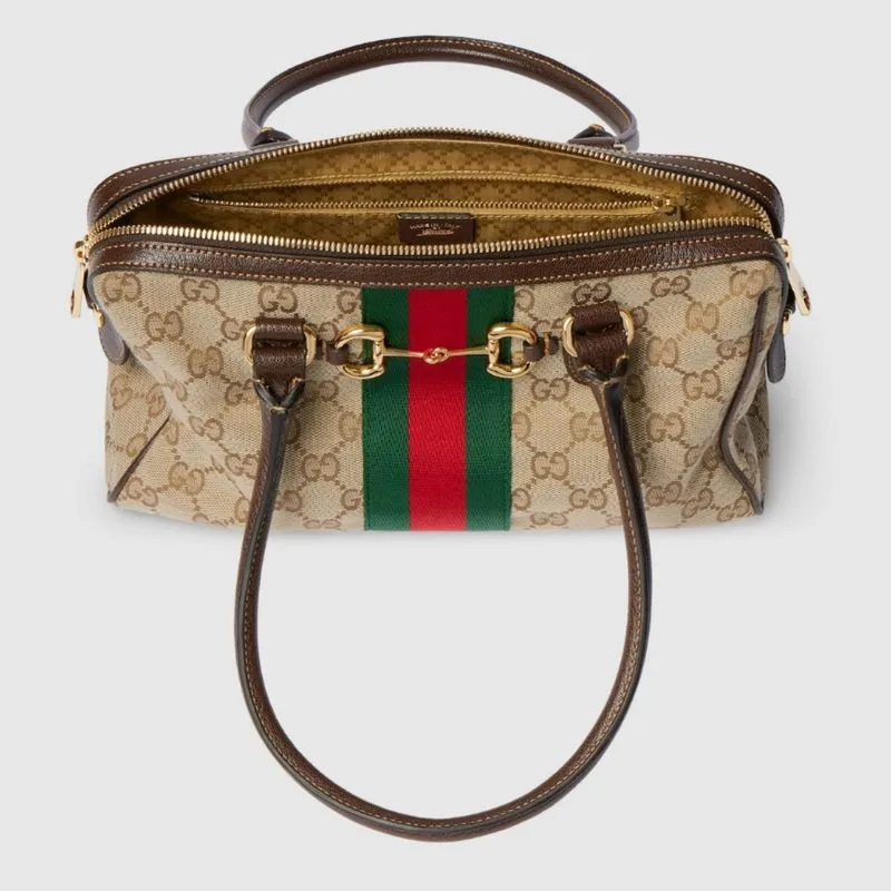 Gucci Borsetto Medium Boston Shoulder Bag / Sand Gold Hardware - Image 6