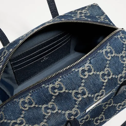 Gucci Boston With Gucci Plaque Small Shoulder Bag / Dark Blue Palladium Hardware - Image 10