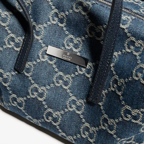Gucci Boston With Gucci Plaque Small Shoulder Bag / Dark Blue Palladium Hardware - Image 11