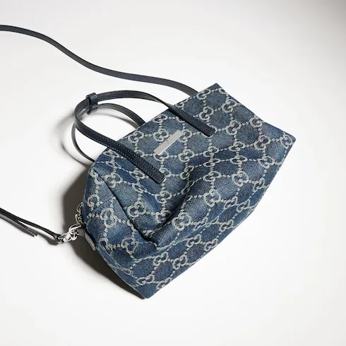 Gucci Boston With Gucci Plaque Small Shoulder Bag / Dark Blue Palladium Hardware - Image 9
