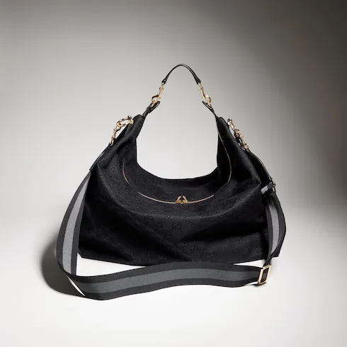Gucci Brera Large Crossbody Bag / Grey/ Black Gold Hardware A00B49 AAHHD 1094 - Image 8