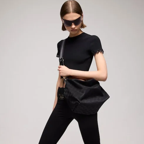 Gucci Brera Medium Crossbody Bag / Grey/ Black Gold Hardware A00B4O AAHHD 1094 - Image 5