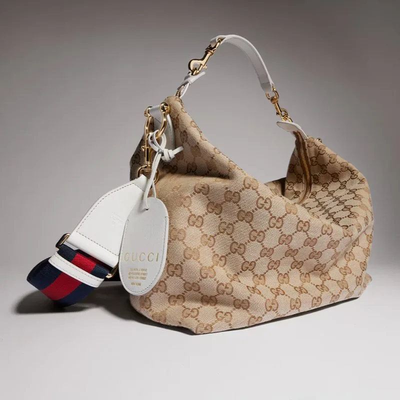 Gucci Brera Medium Crossbody Bag / Sand/ Dark Brown Gold Hardware A00B4O FAFV9 9664 - Image 8