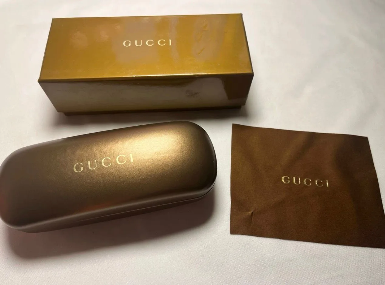 Gucci Bronze Clamshell Hard Eyeglass Case - Image 3