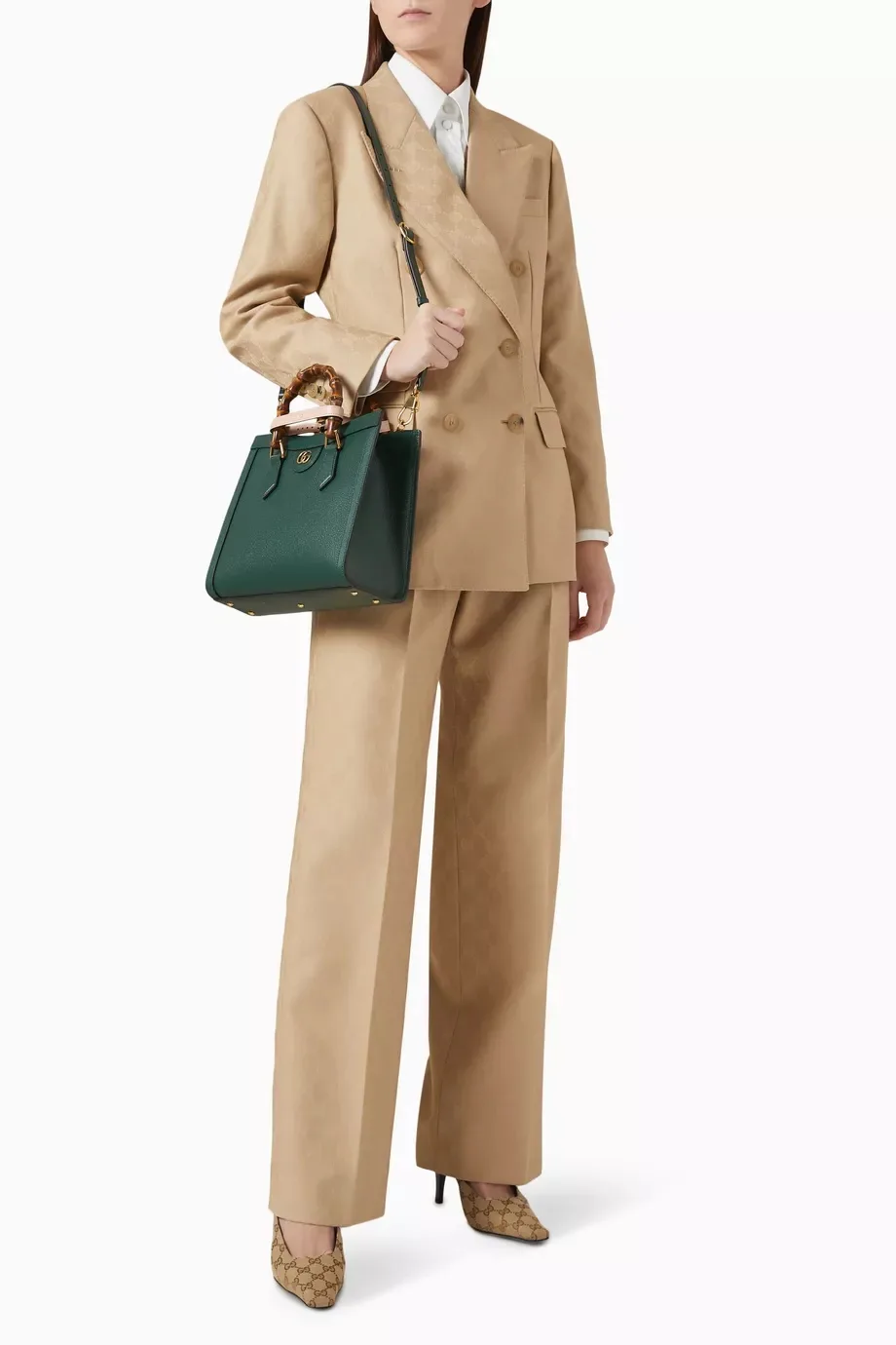 Gucci Diana Medium Tote Bag / Green Gold Hardware - Image 3