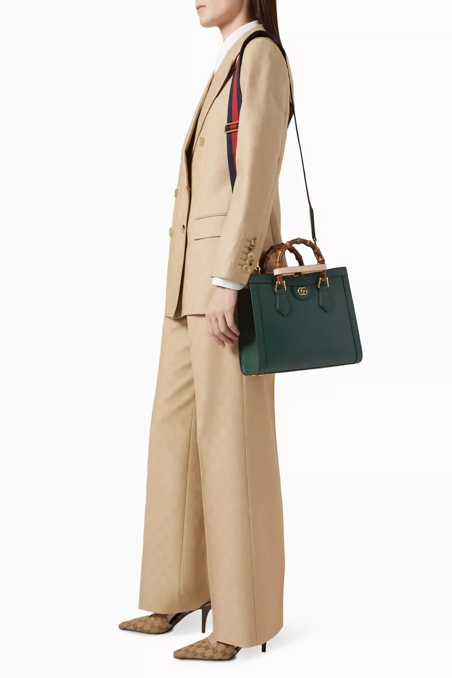 Alternative view of Gucci Diana Medium Tote Bag / Green Gold Hardware