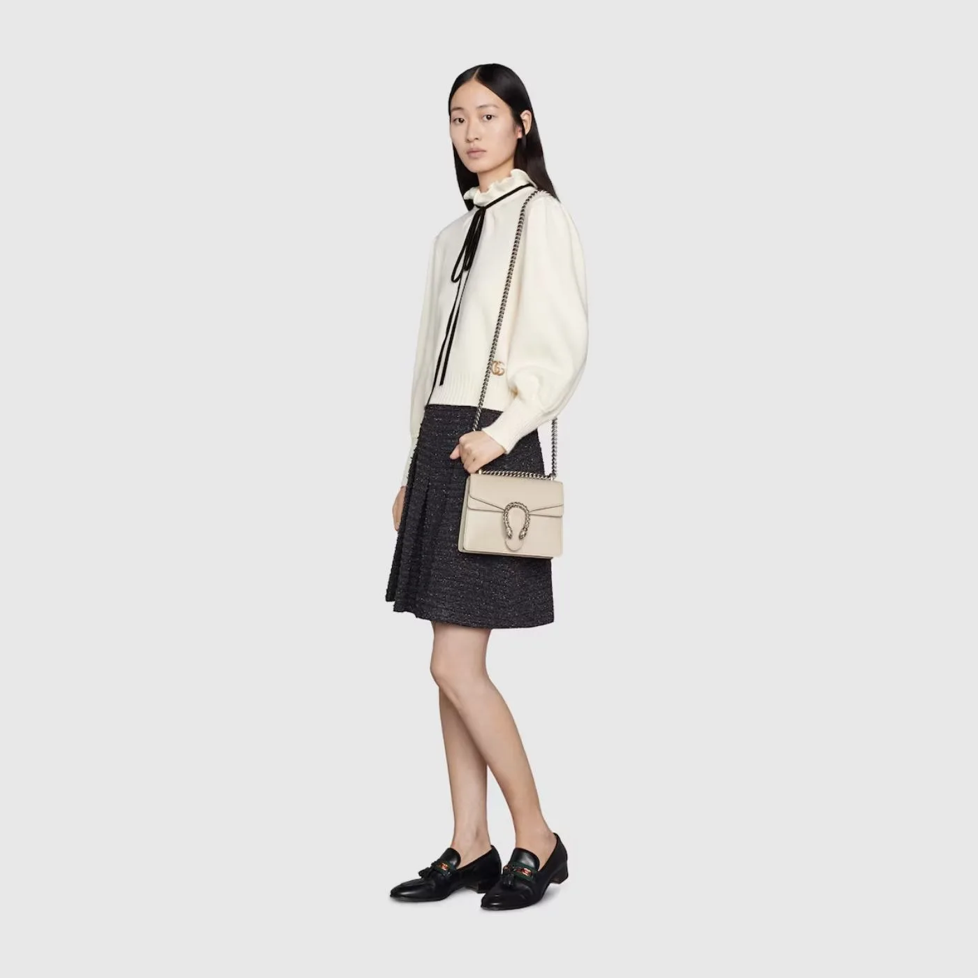Alternative view of Gucci Dionysus Mini Shoulder Bag / White Silver Hardware