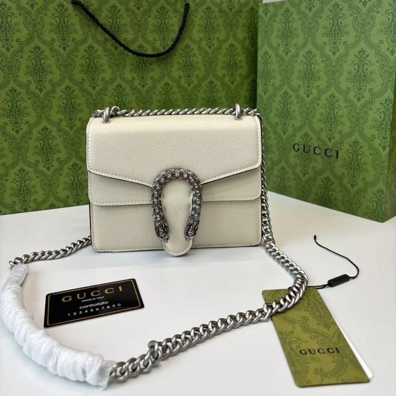 Gucci Dionysus Mini Shoulder Bag / White Silver Hardware - Image 3