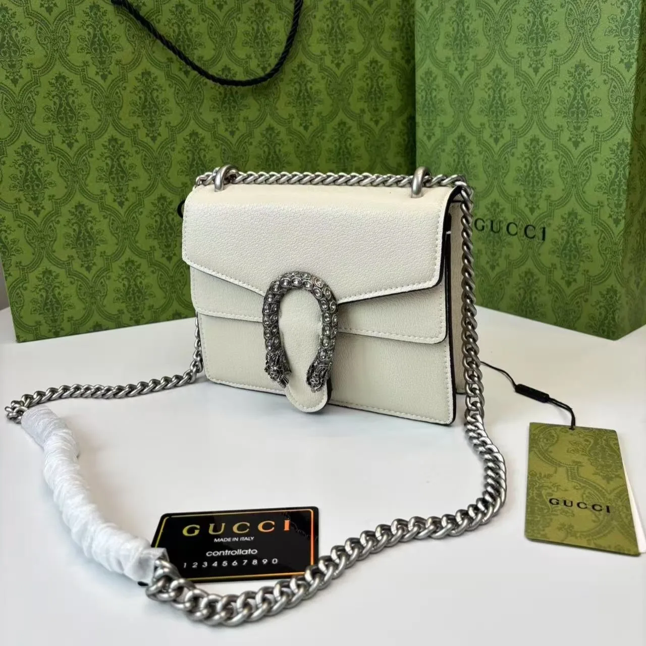 Gucci Dionysus Mini Shoulder Bag / White Silver Hardware - Image 4