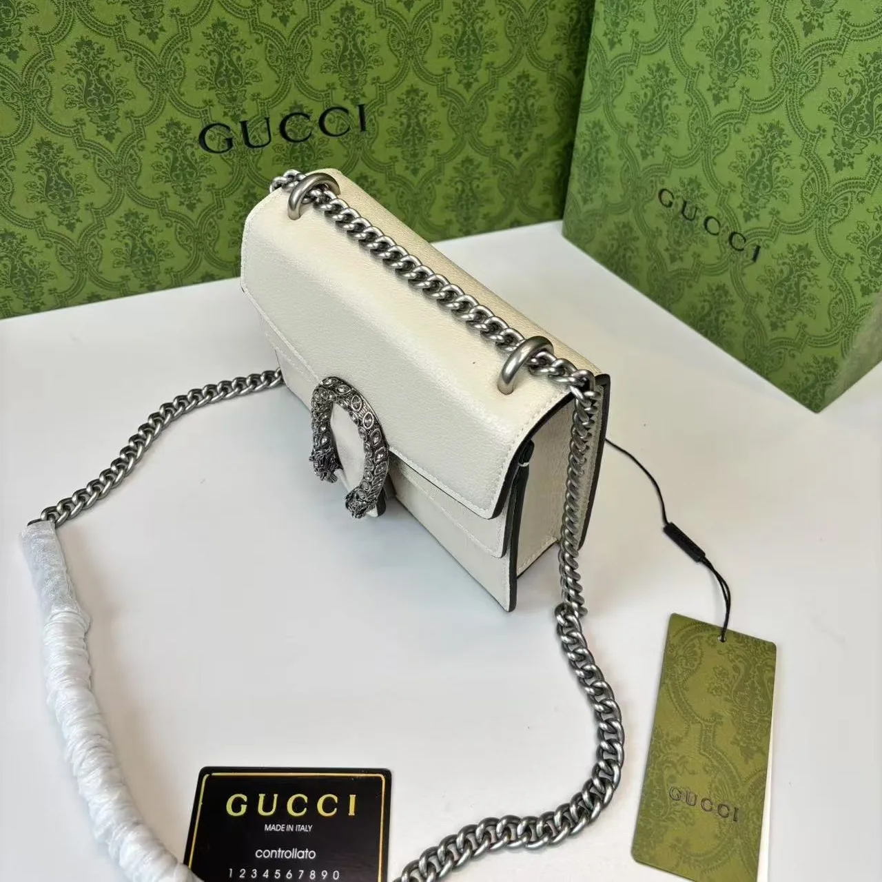 Gucci Dionysus Mini Shoulder Bag / White Silver Hardware - Image 5