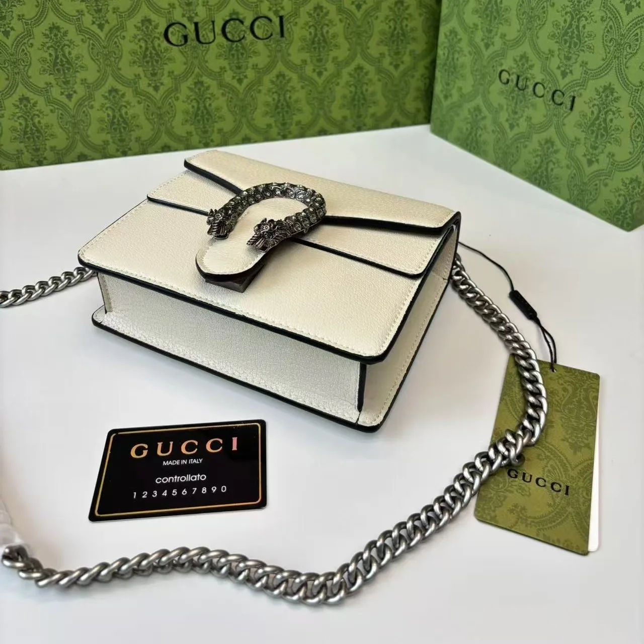 Gucci Dionysus Mini Shoulder Bag / White Silver Hardware - Image 7