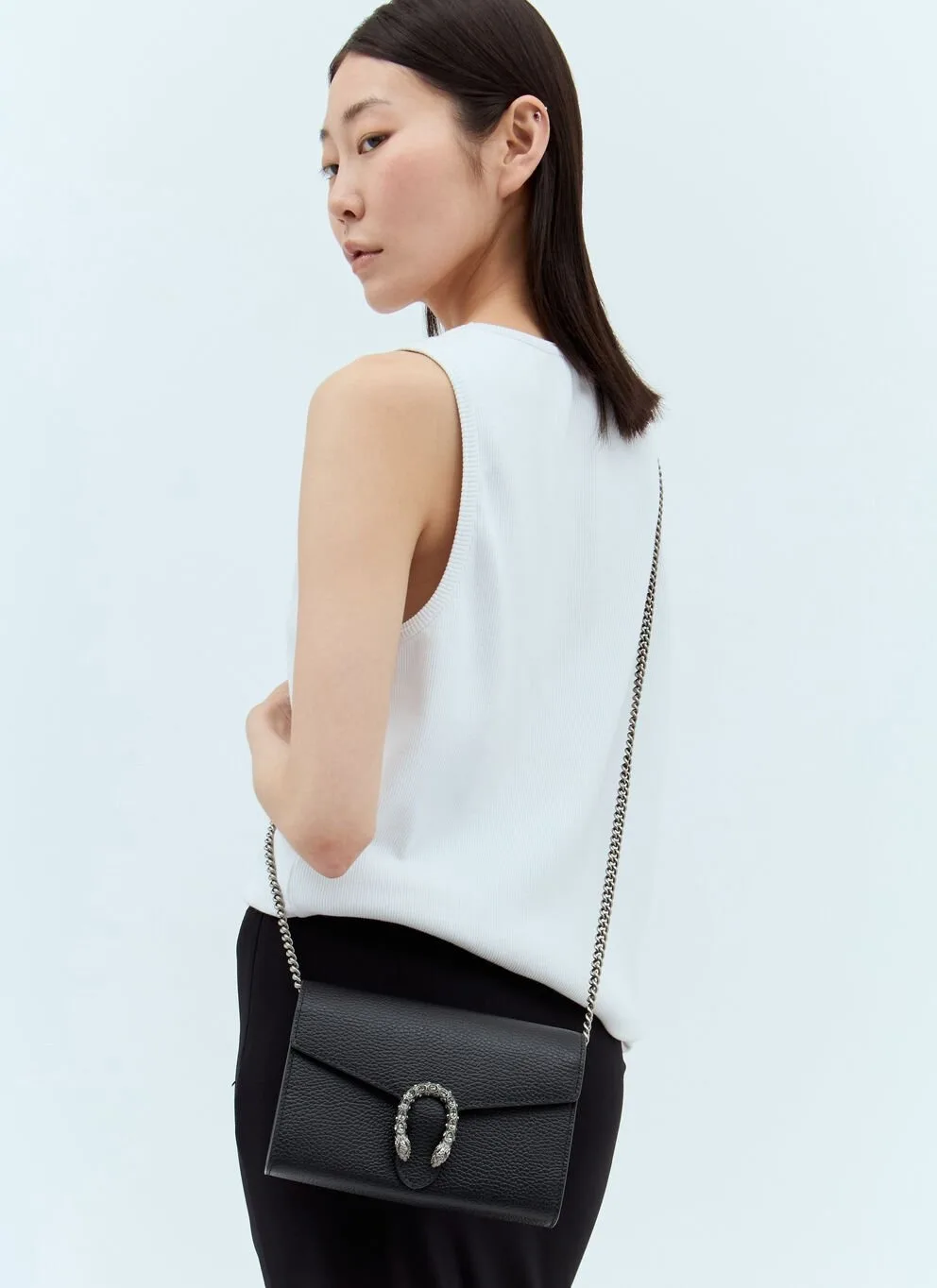 Gucci Dionysus Mini Chain Shoulder Bag / Emerald Black Metal-Free Tanned Antique Silver Hardware - Image 3