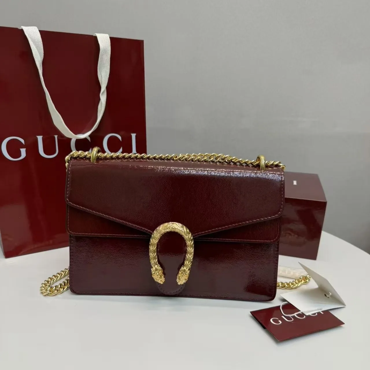 Gucci Dionysus Shoulder Bag / Wine Red Gold Hardware - Image 3