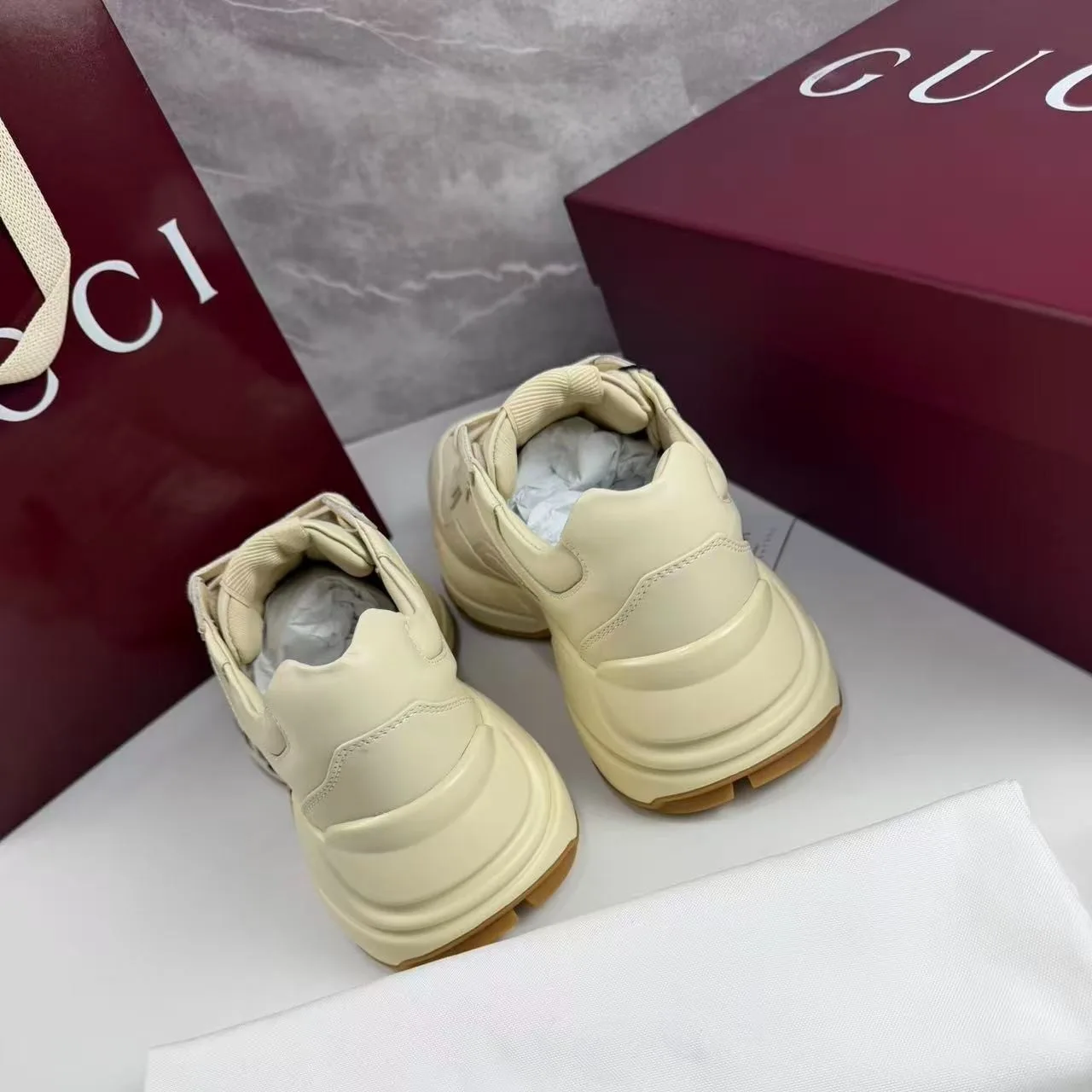 Gucci x Disney Women’s Rhyton Sneaker With Mickey Mouse Beige - Image 3