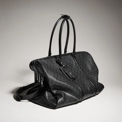 Gucci Essence Classic Large Duffle Bag / Black Silver Hardware - Image 4