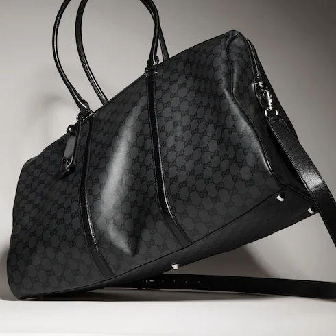 Gucci Essence Classic Large Duffle Bag / Black Silver Hardware - Image 5