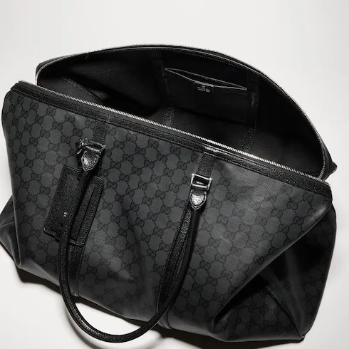 Gucci Essence Classic Large Duffle Bag / Black Silver Hardware - Image 7