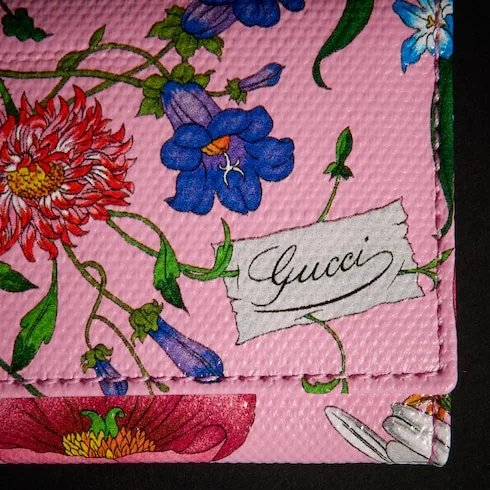Gucci Flora Motif Bi Fold Card Case / Pink/ Multicolor Palladium Hardware - Image 4