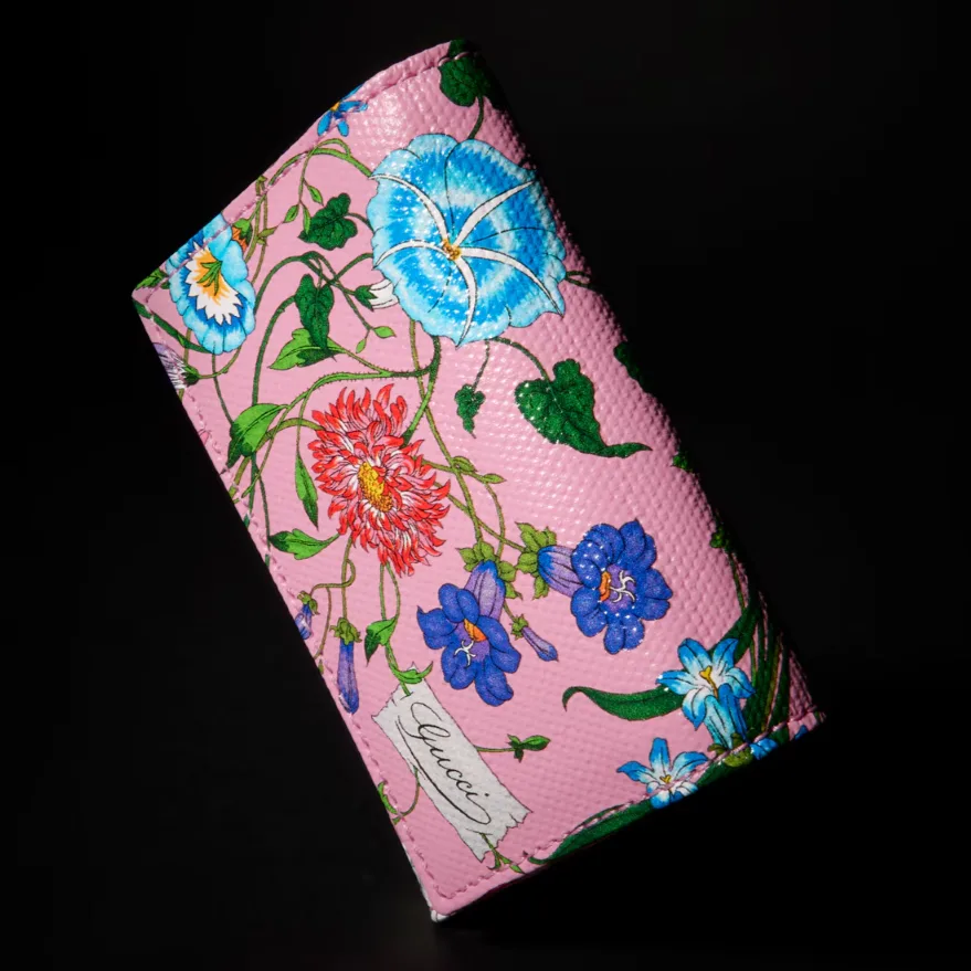 Alternative view of Gucci Flora Motif Bi Fold Card Case / Pink/ Multicolor Palladium Hardware