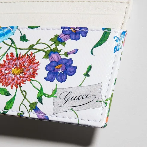 Gucci Flora Motif Card Case / White/ Multicolor Palladium Hardware - Image 3