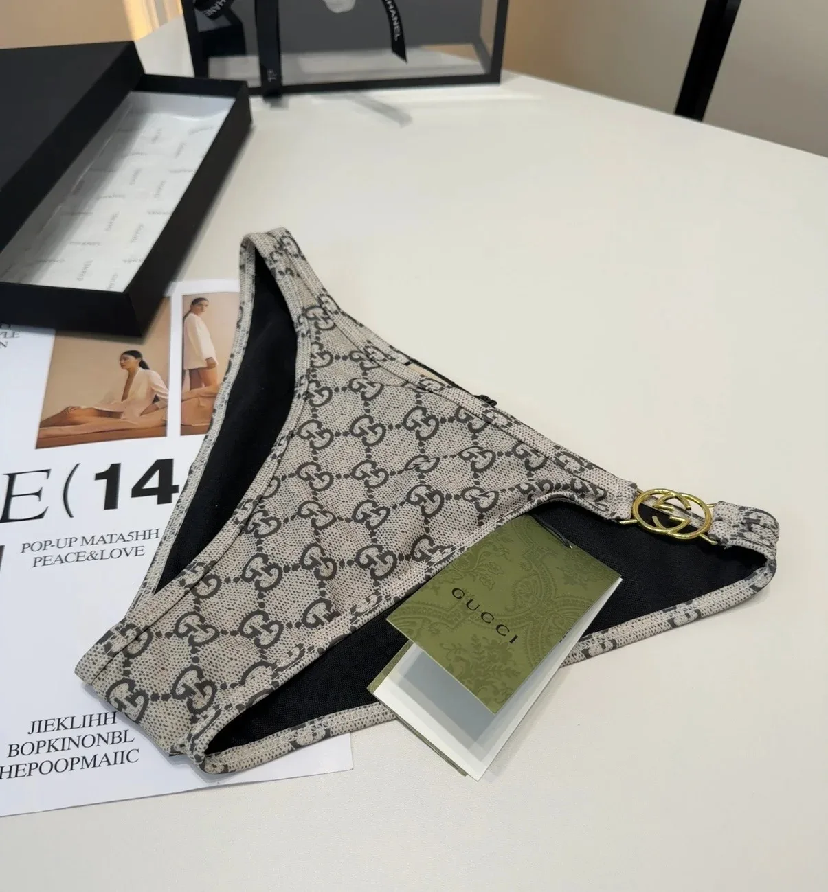 Gucci GG Bikini Beige/ Ebony - Image 5