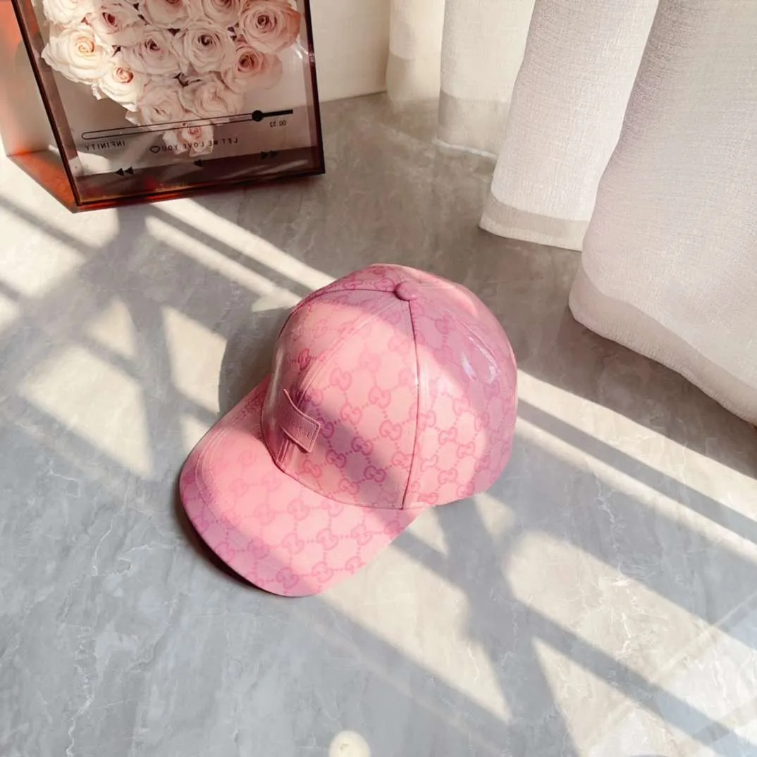 Gucci GG Canvas Baseball Hat Pink - Image 9