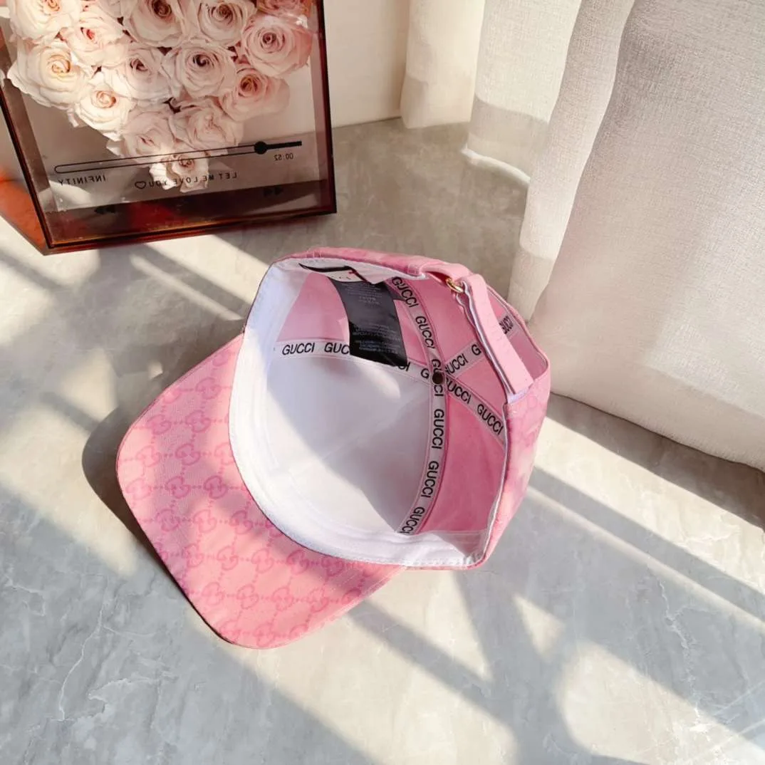 Gucci GG Canvas Baseball Hat Pink - Image 8