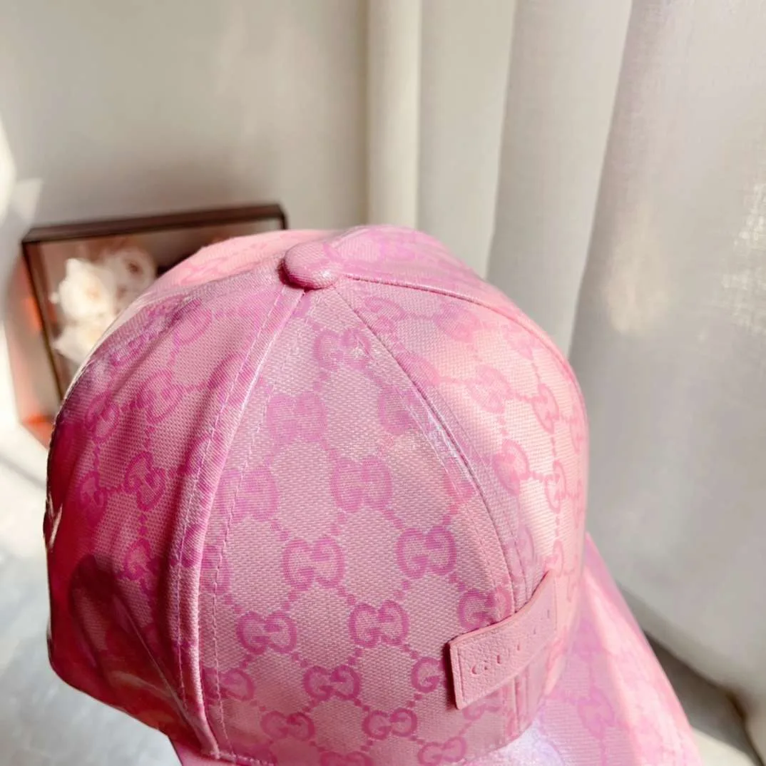 Gucci GG Canvas Baseball Hat Pink - Image 7