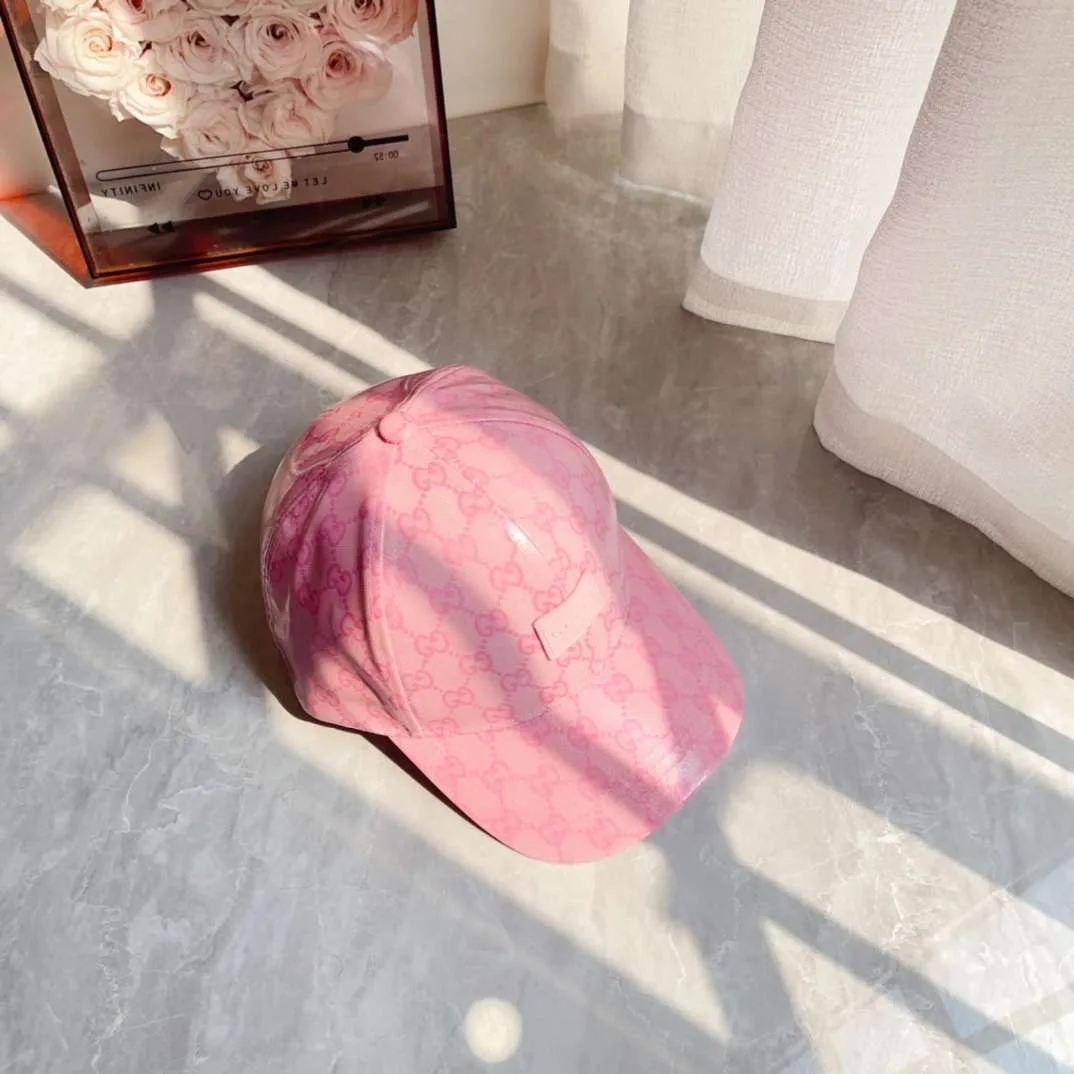 Gucci GG Canvas Baseball Hat Pink - Image 6