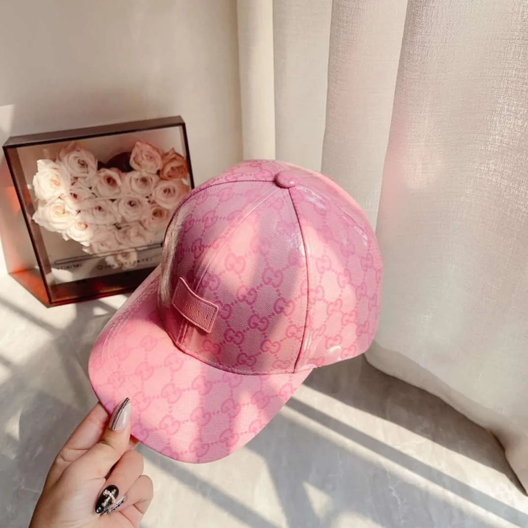 Gucci GG Canvas Baseball Hat Pink - Image 3