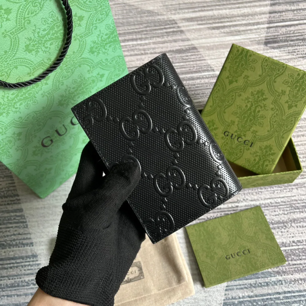 GG Embossed Passport Case Black / - Image 3