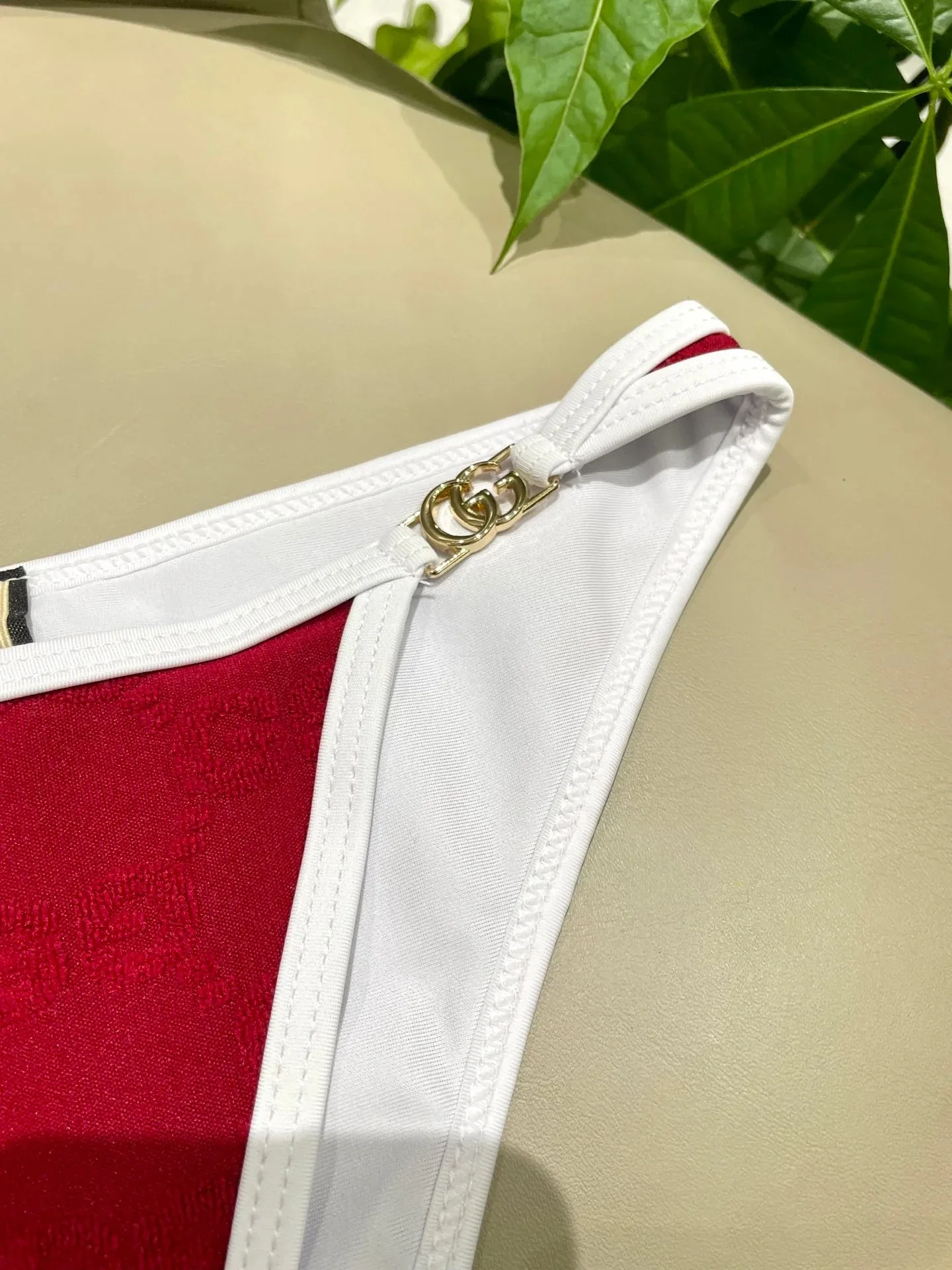 Gucci GG Jacquard Triangle Bikini Red - Image 15