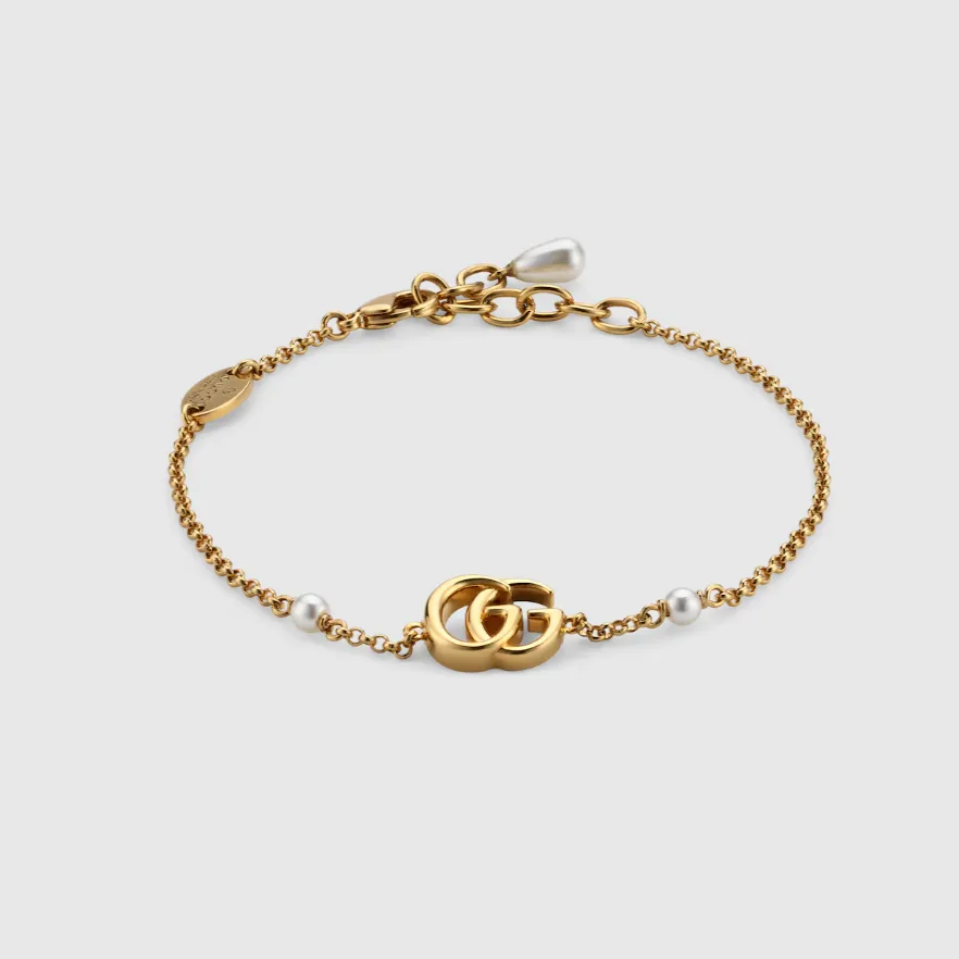 Gucci GG Marmont Chain Bracelet With Charm Gold Hardware - Image 3