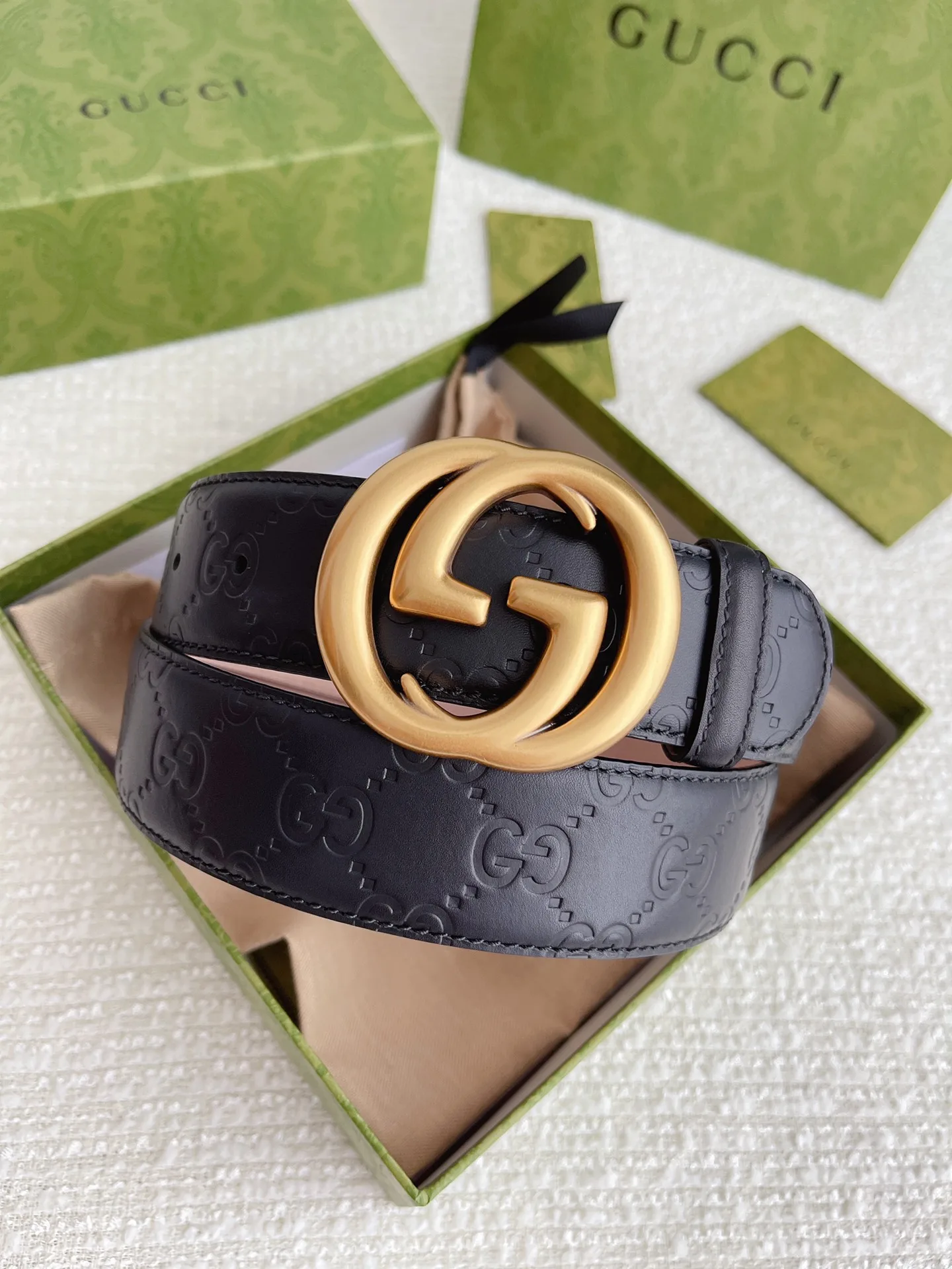 Alternative view of Gucci GG Marmont Embossed Monogram Belt Black