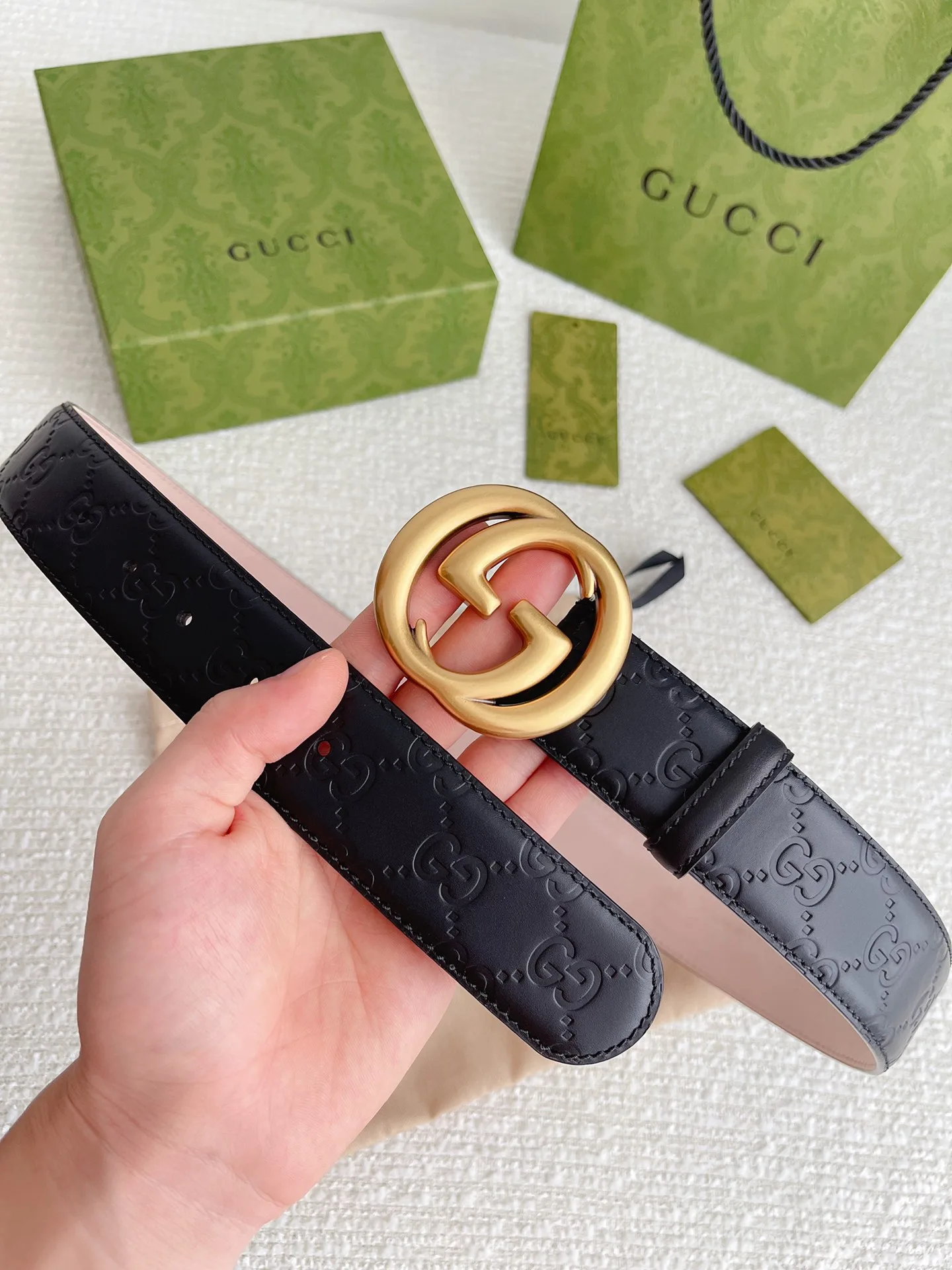 Gucci GG Marmont Embossed Monogram Belt Black - Image 5