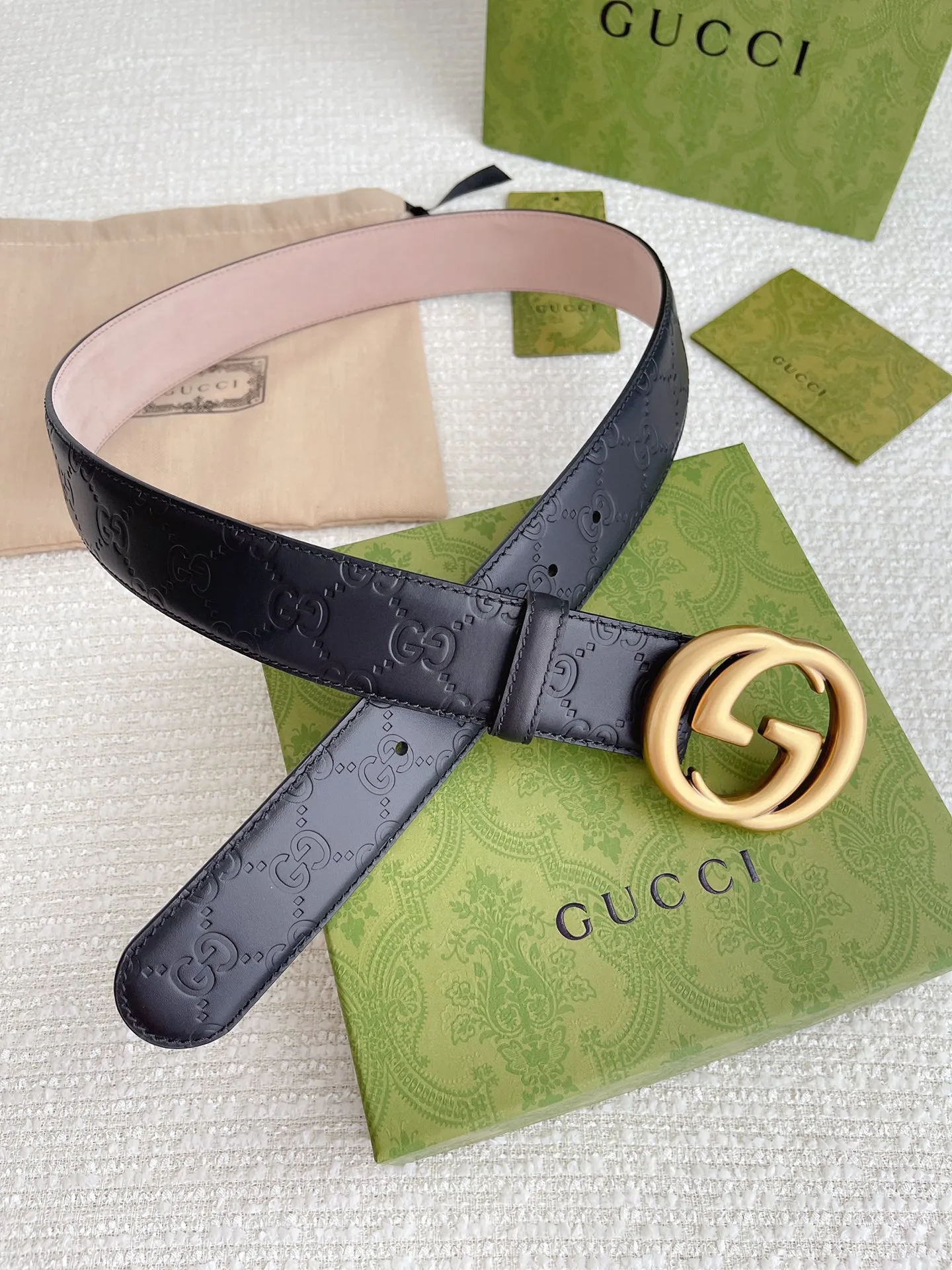 Gucci GG Marmont Embossed Monogram Belt Black - Image 6