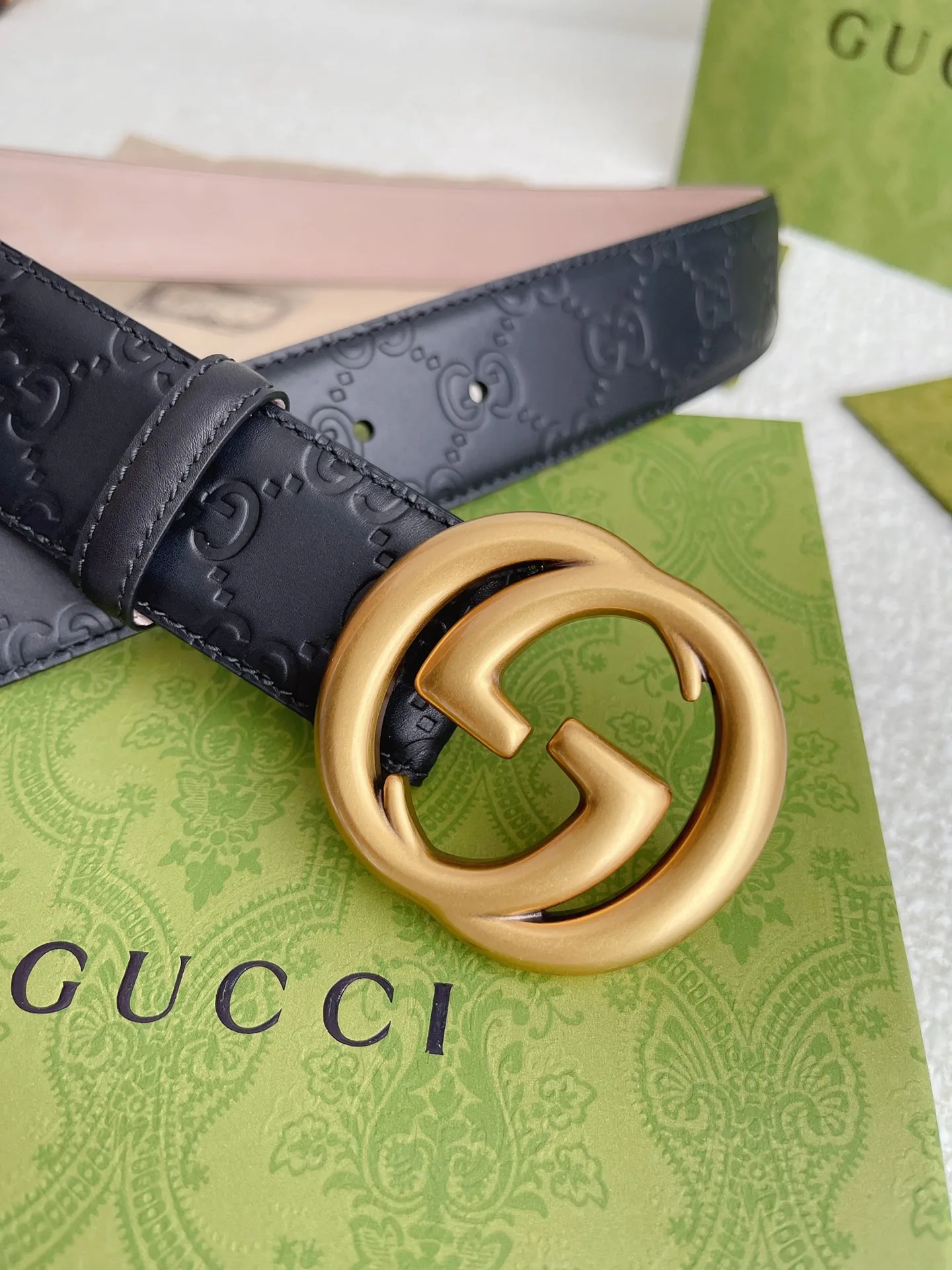Gucci GG Marmont Embossed Monogram Belt Black - Image 7