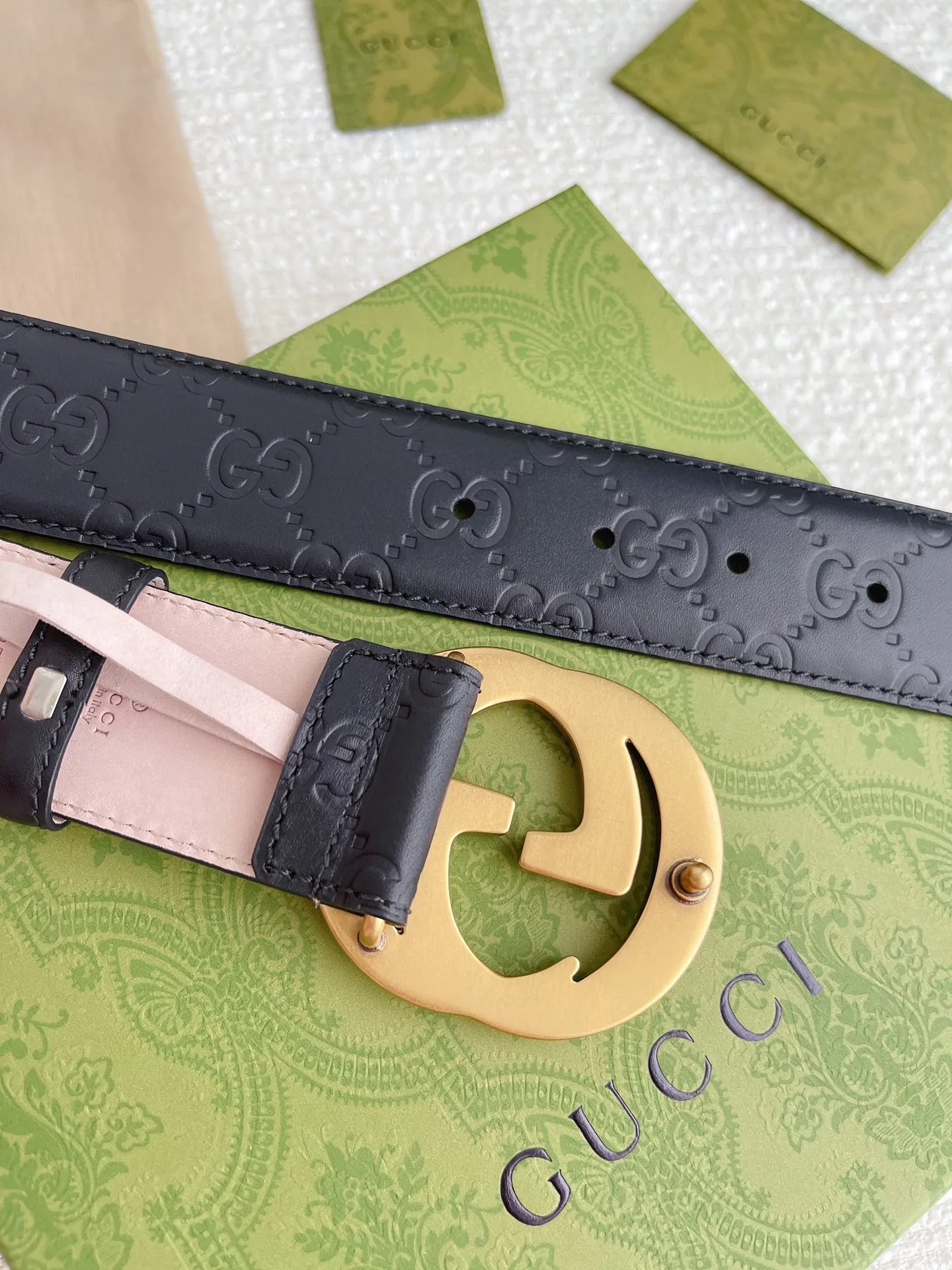 Gucci GG Marmont Embossed Monogram Belt Black - Image 8