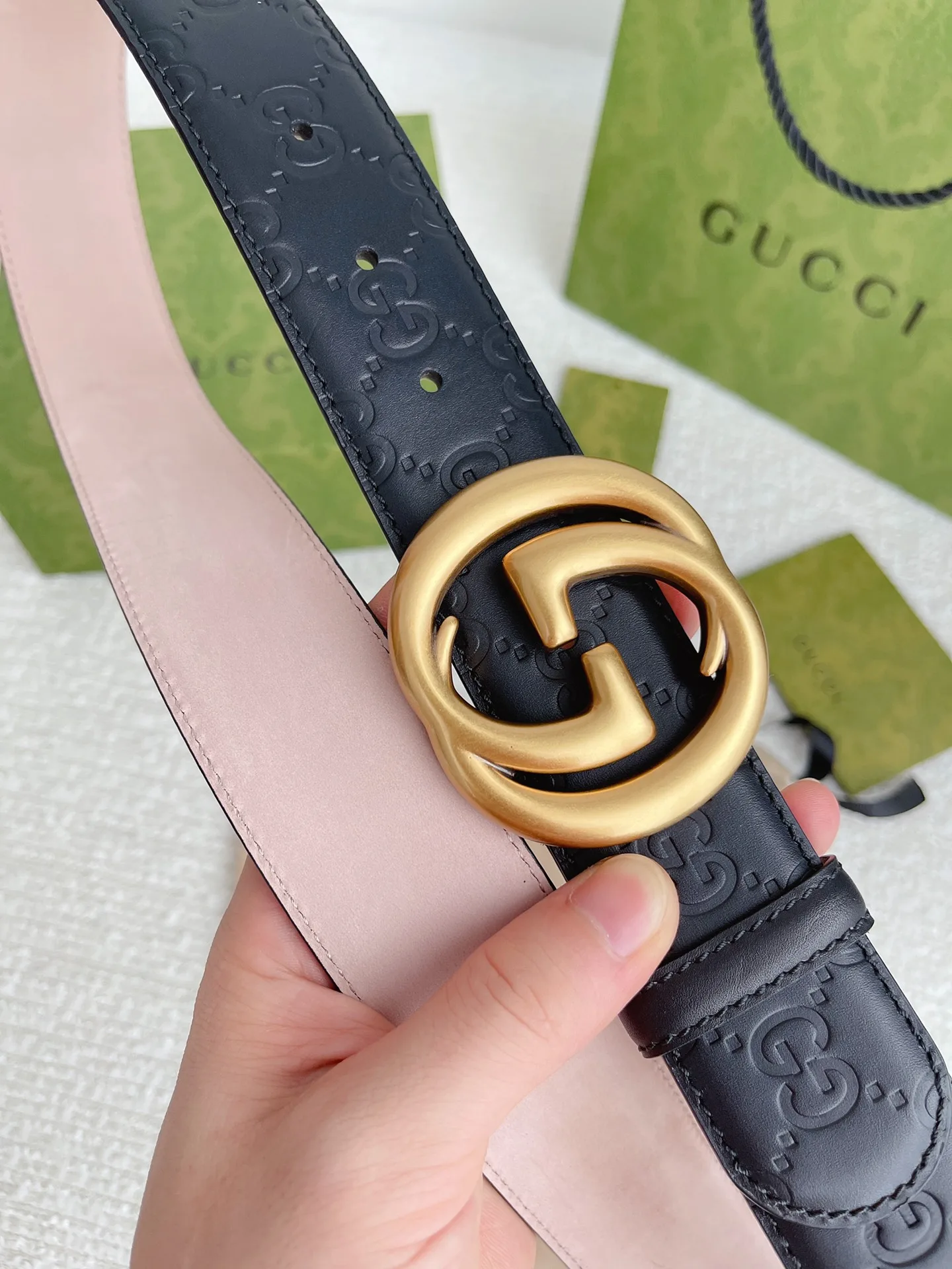 Gucci GG Marmont Embossed Monogram Belt Black - Image 10