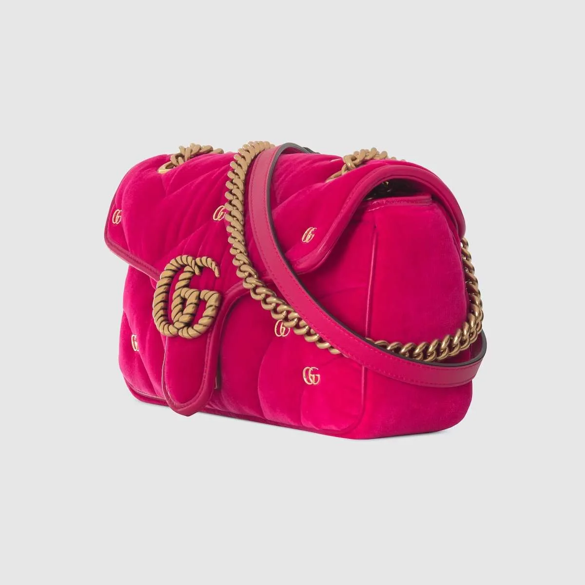 Gucci GG Marmont Small Dark Pink Shoulder Bag FACK2 5650- 10 Inches/ - Image 2