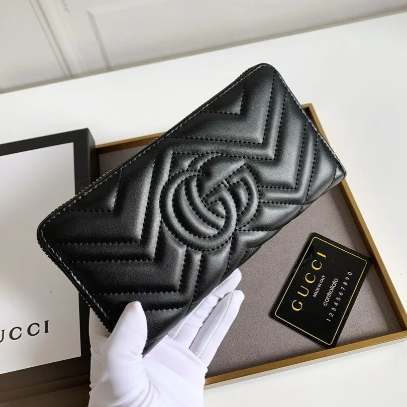 Gucci GG Marmont Zip Around Wallet Black / - Image 4