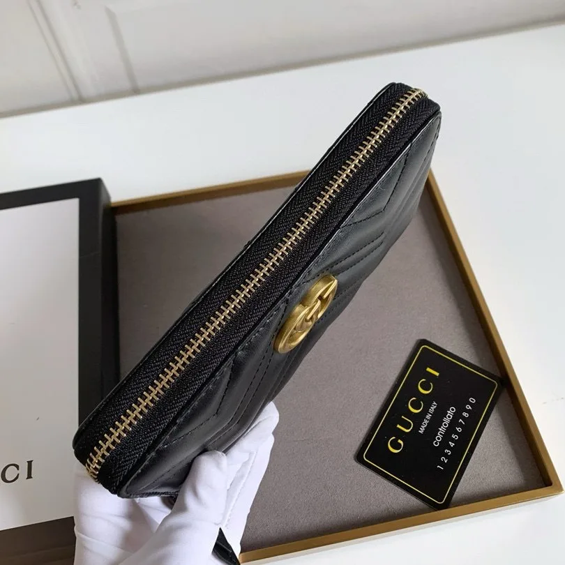 Gucci GG Marmont Zip Around Wallet Black / - Image 8