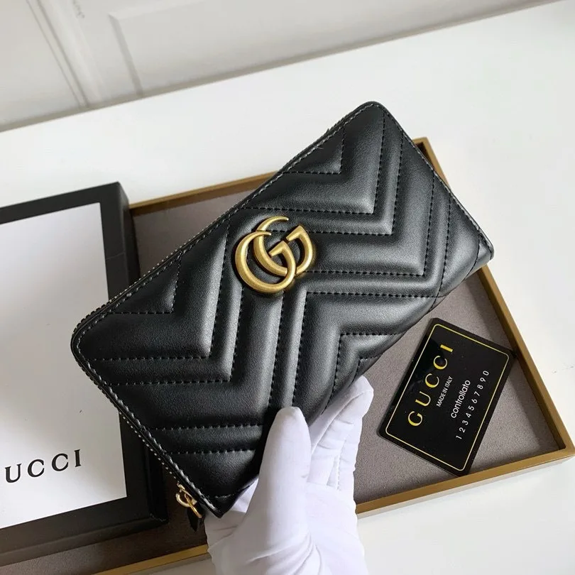 Gucci GG Marmont Zip Around Wallet Black / - Image 3
