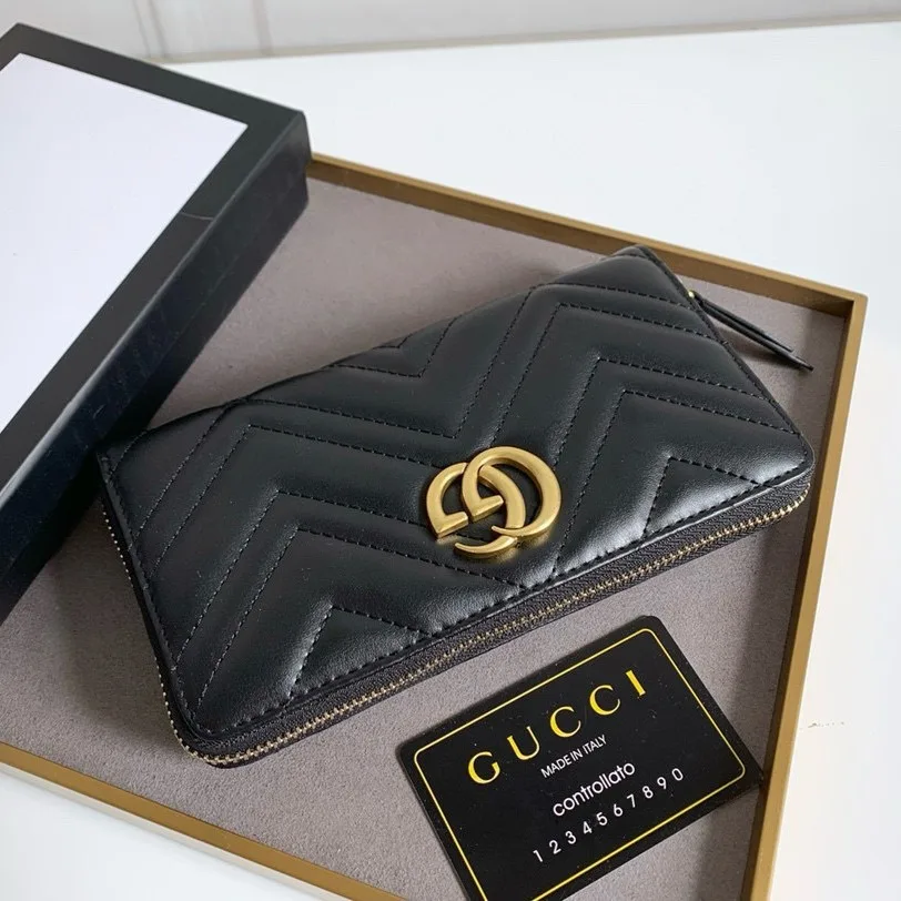 Gucci GG Marmont Zip Around Wallet Black / - Image 5