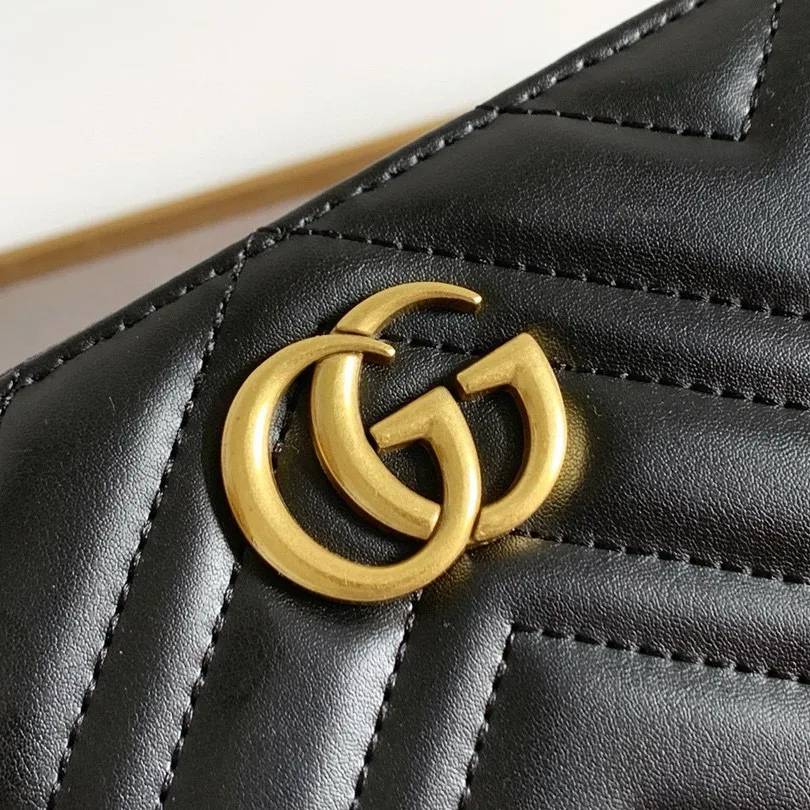 Gucci GG Marmont Zip Around Wallet Black / - Image 9