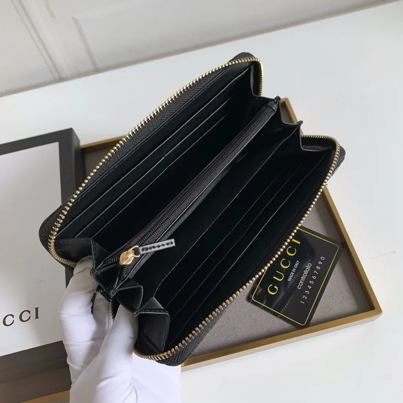 Gucci GG Marmont Zip Around Wallet Black / - Image 6