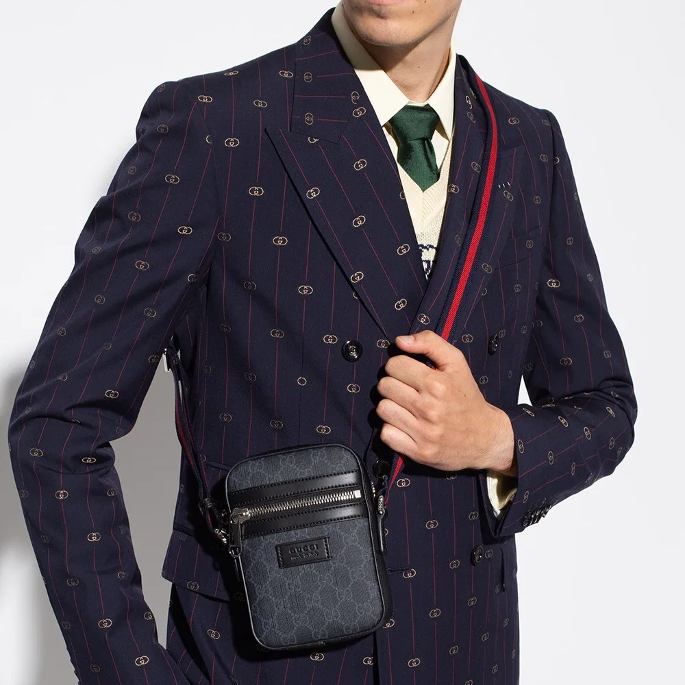 Alternative view of Gucci GG Messenger Bag Black/Grey GG Supreme Canvas A Material With Low Environmental Impact With Black /