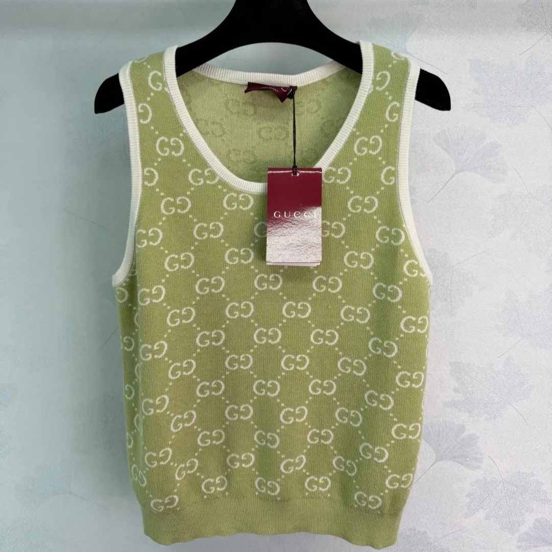 Alternative view of Gucci GG Monogram Sleeveless Top Sage Green