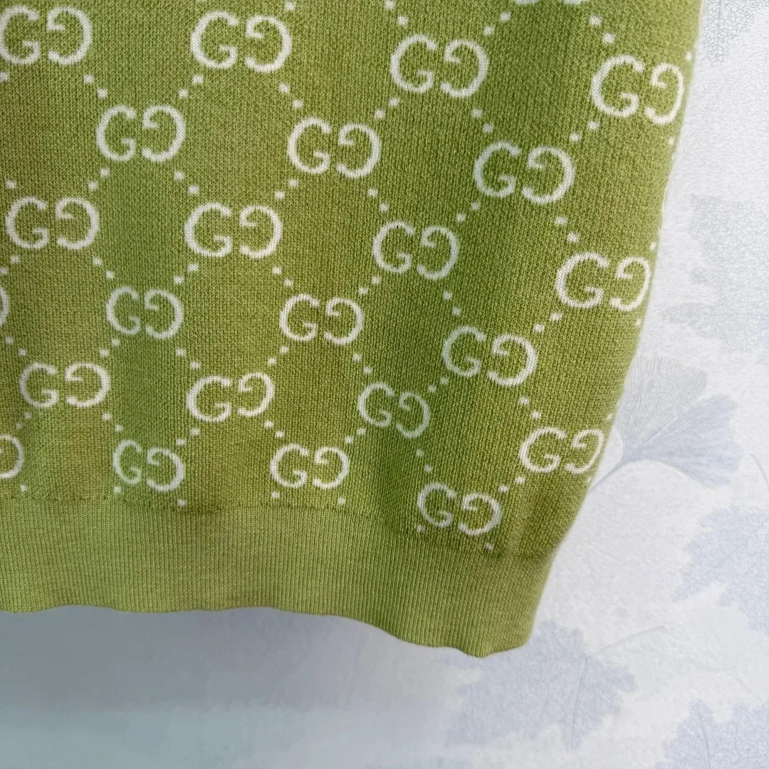 Gucci GG Monogram Sleeveless Top Sage Green - Image 9