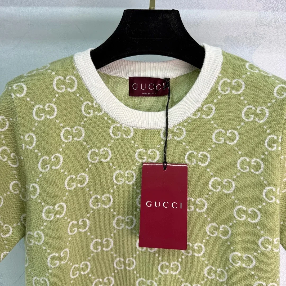 Gucci GG Monogram T-Shirt Sage Green - Image 4